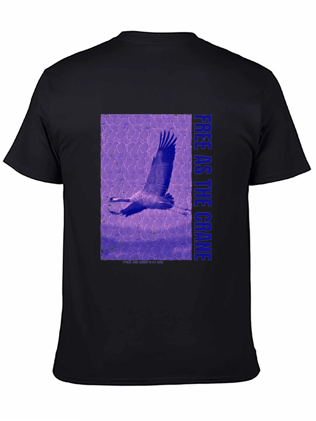 Crane Graphic Tee -  Free As The Crane Bird T-Shirt