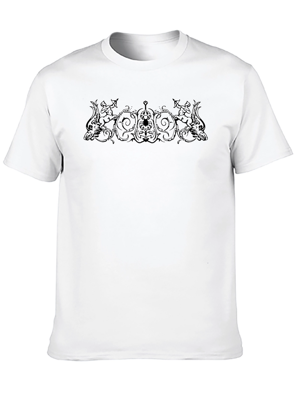 Ornate Graphic Print Black T-Shirt