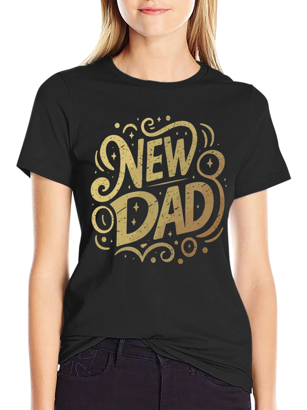 New Dad Graphic T-Shirt - Black Cotton Tee