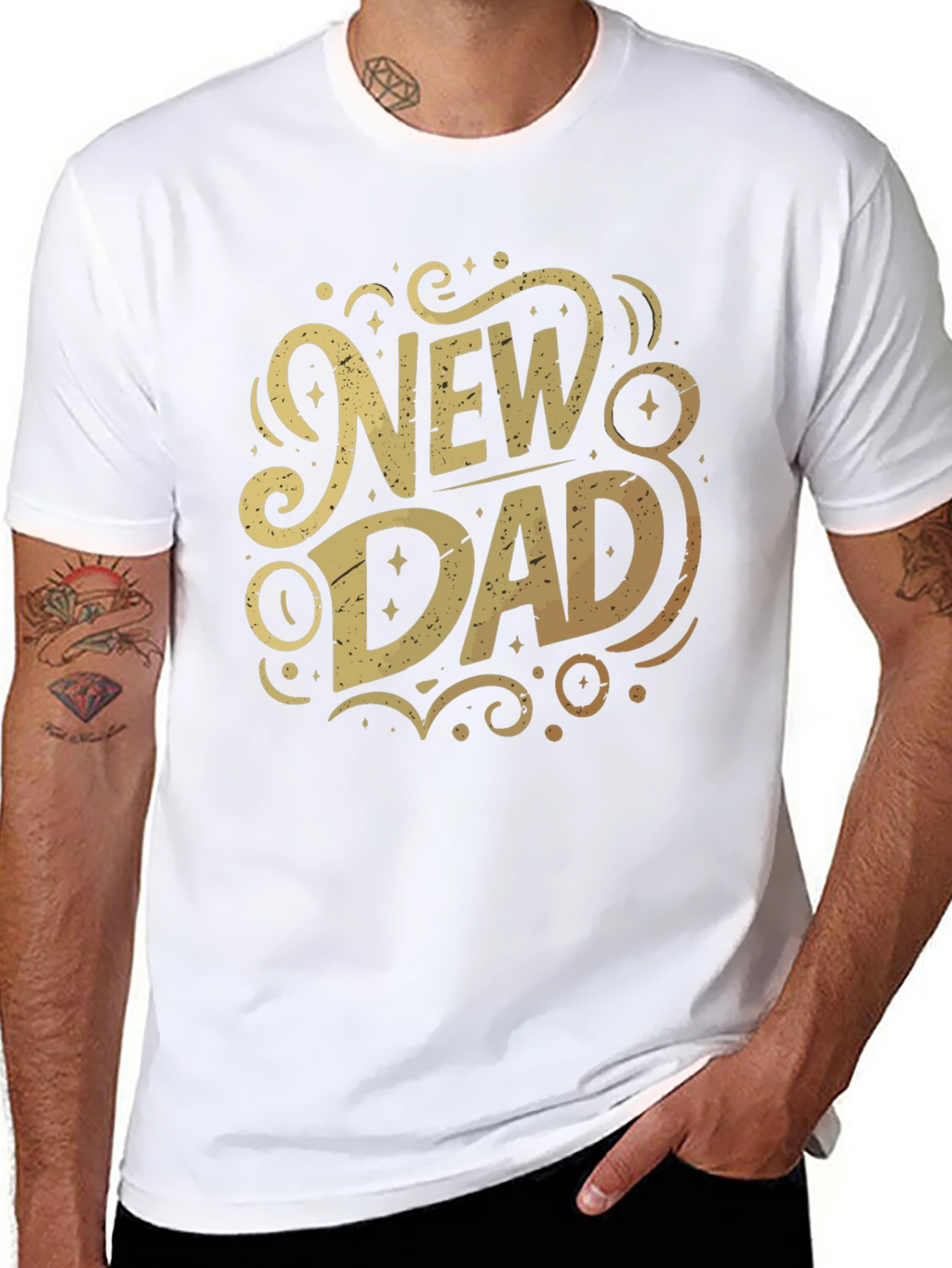 New Dad Graphic T-Shirt - Black Cotton Tee