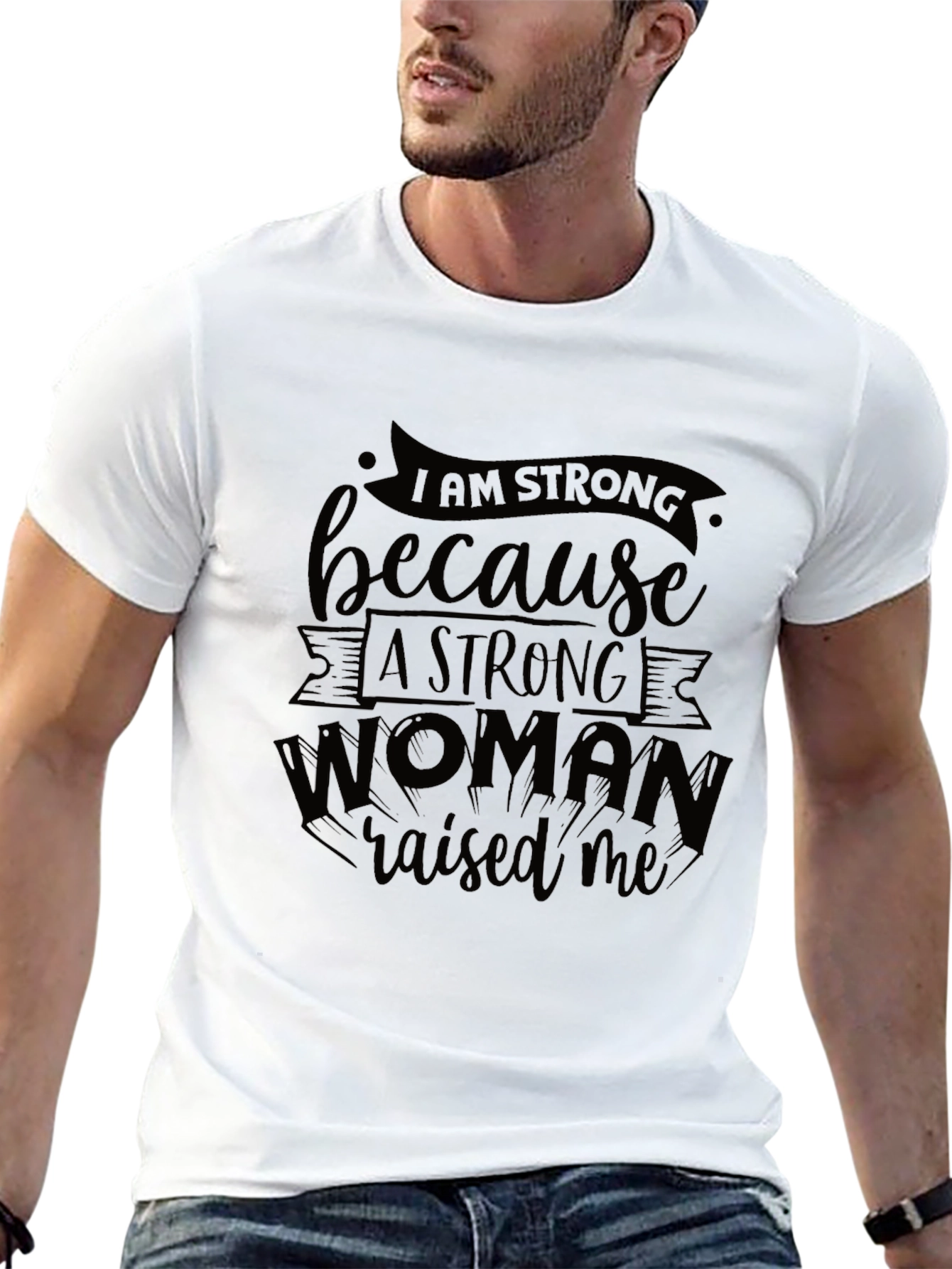 I Am Strong Black Graphic T-Shirt