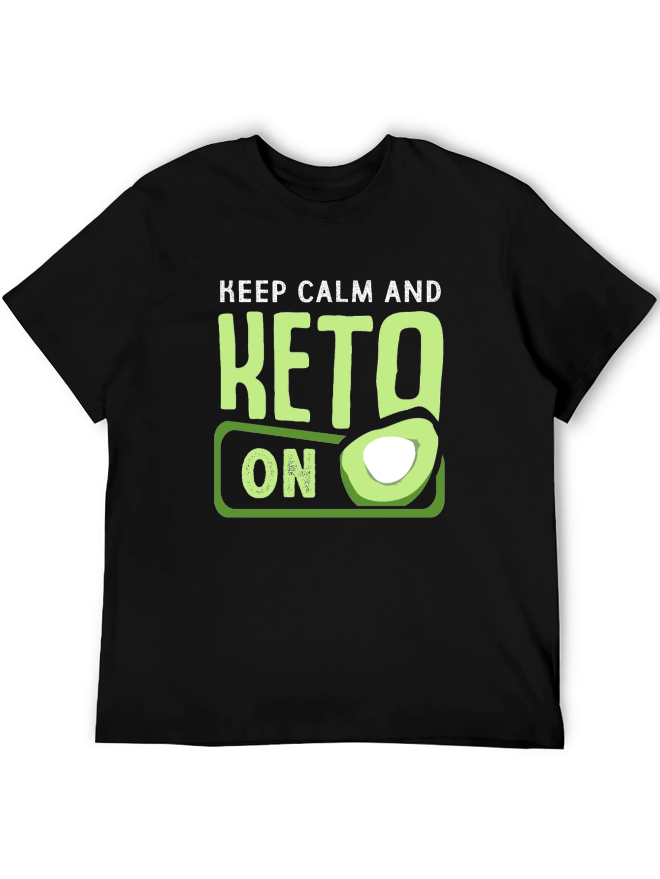 Keep Calm and Keto On T-Shirt Avocado Graphic Tee