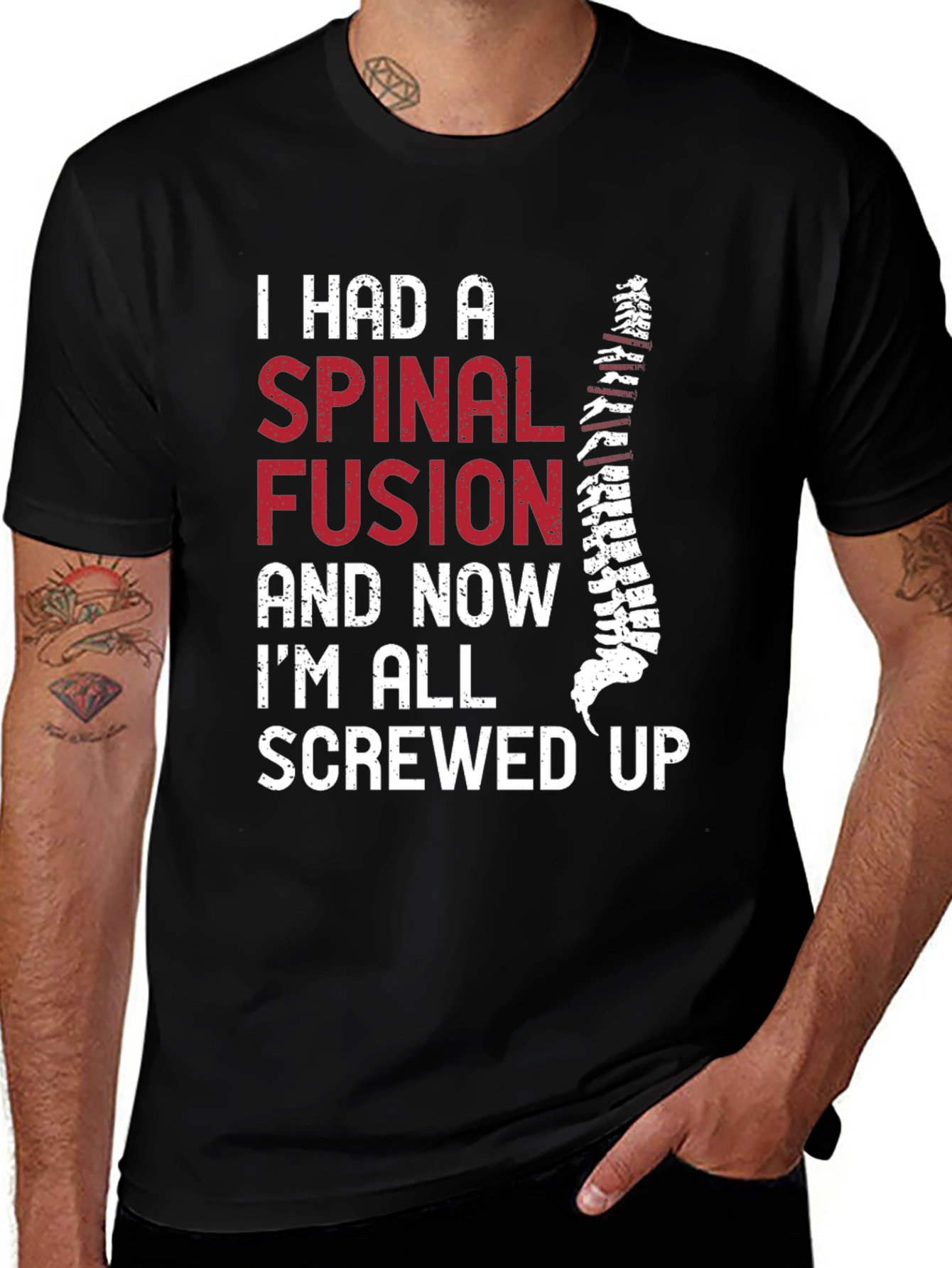 Spinal Fusion T-Shirt - Im All Screwed Up Funny Tee
