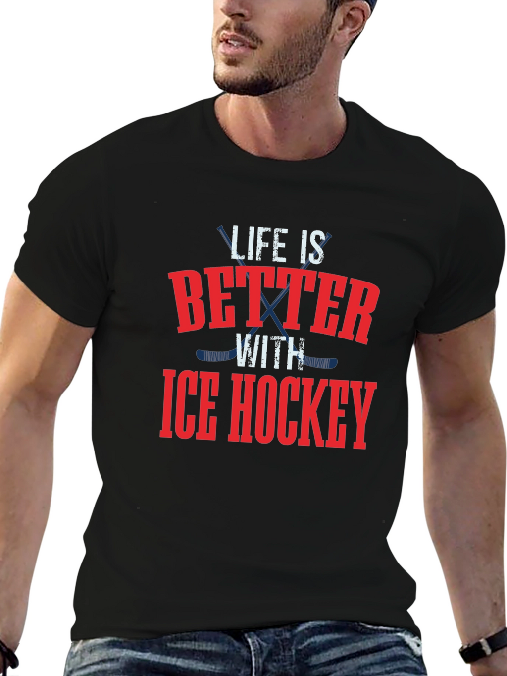 Life is Better with Ice Hockey Graphic T-Shirt