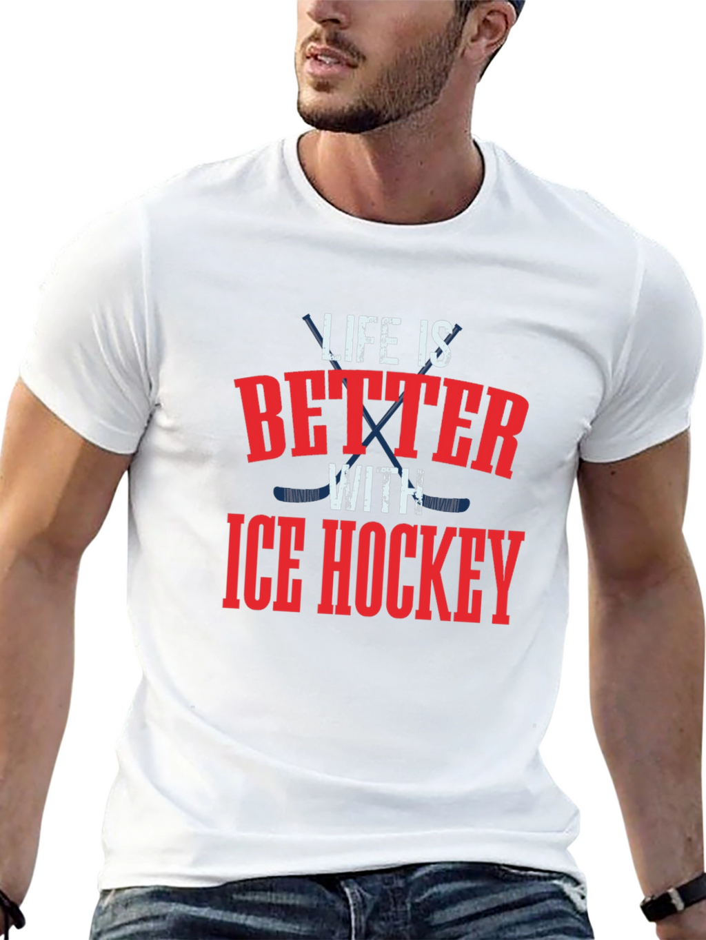 Life is Better with Ice Hockey Graphic T-Shirt