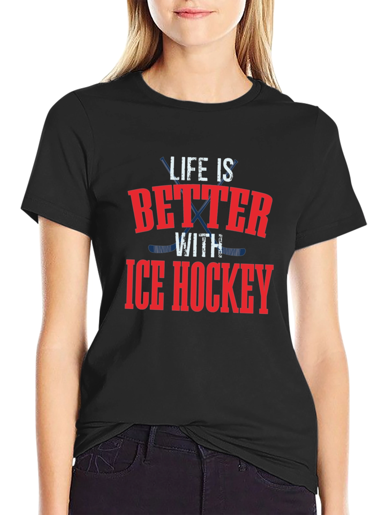 Life is Better with Ice Hockey Graphic T-Shirt