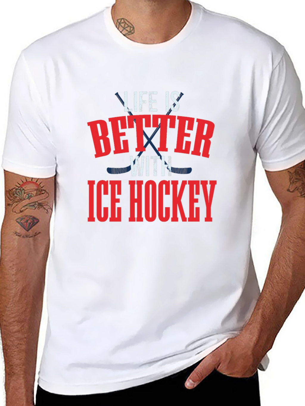 Life is Better with Ice Hockey Graphic T-Shirt