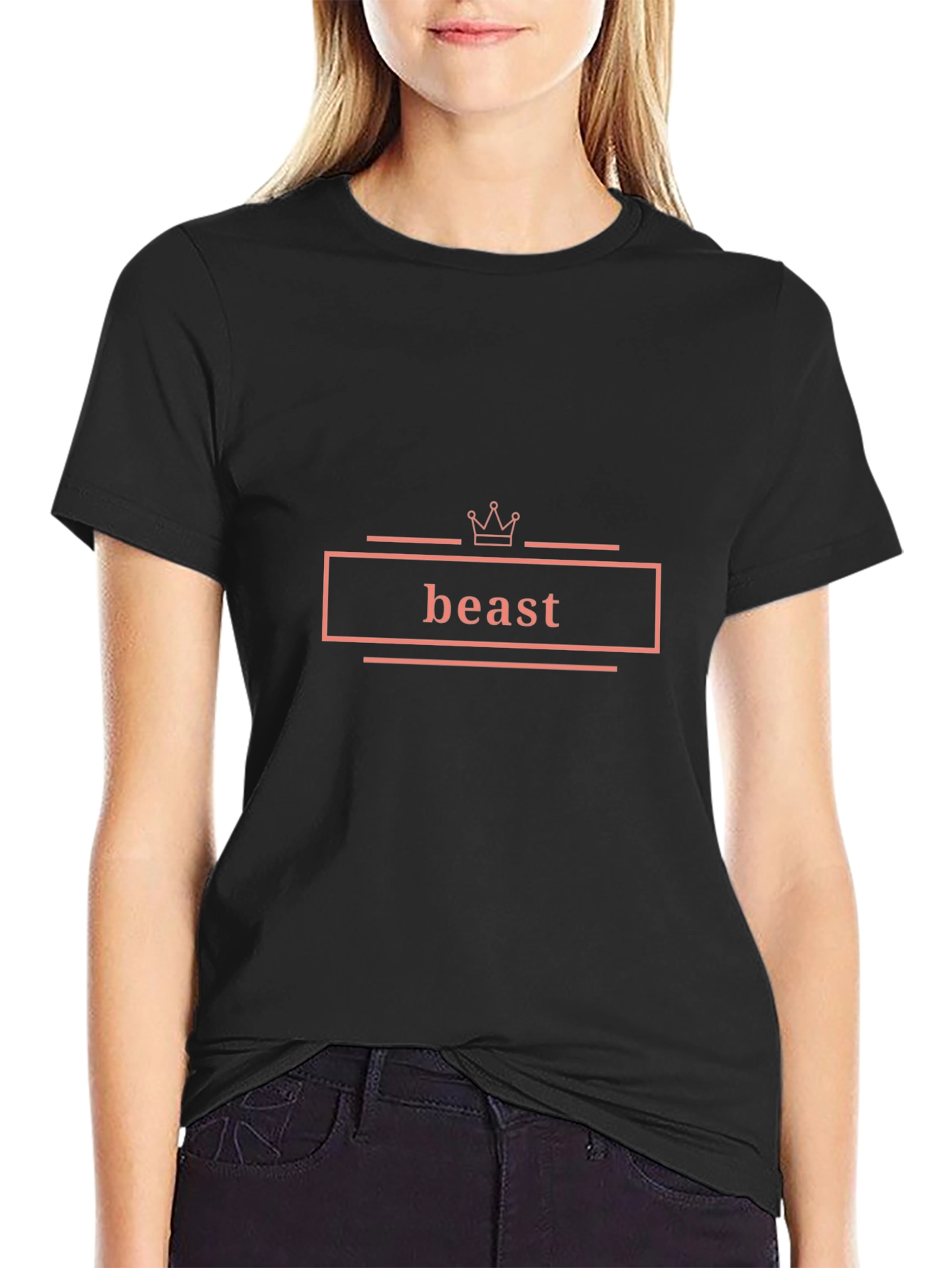 Beast Crown Graphic Tee - Stylish Mens Black T-Shirt