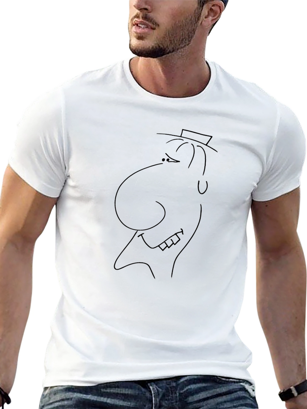 Cartoon Face Black T-Shirt