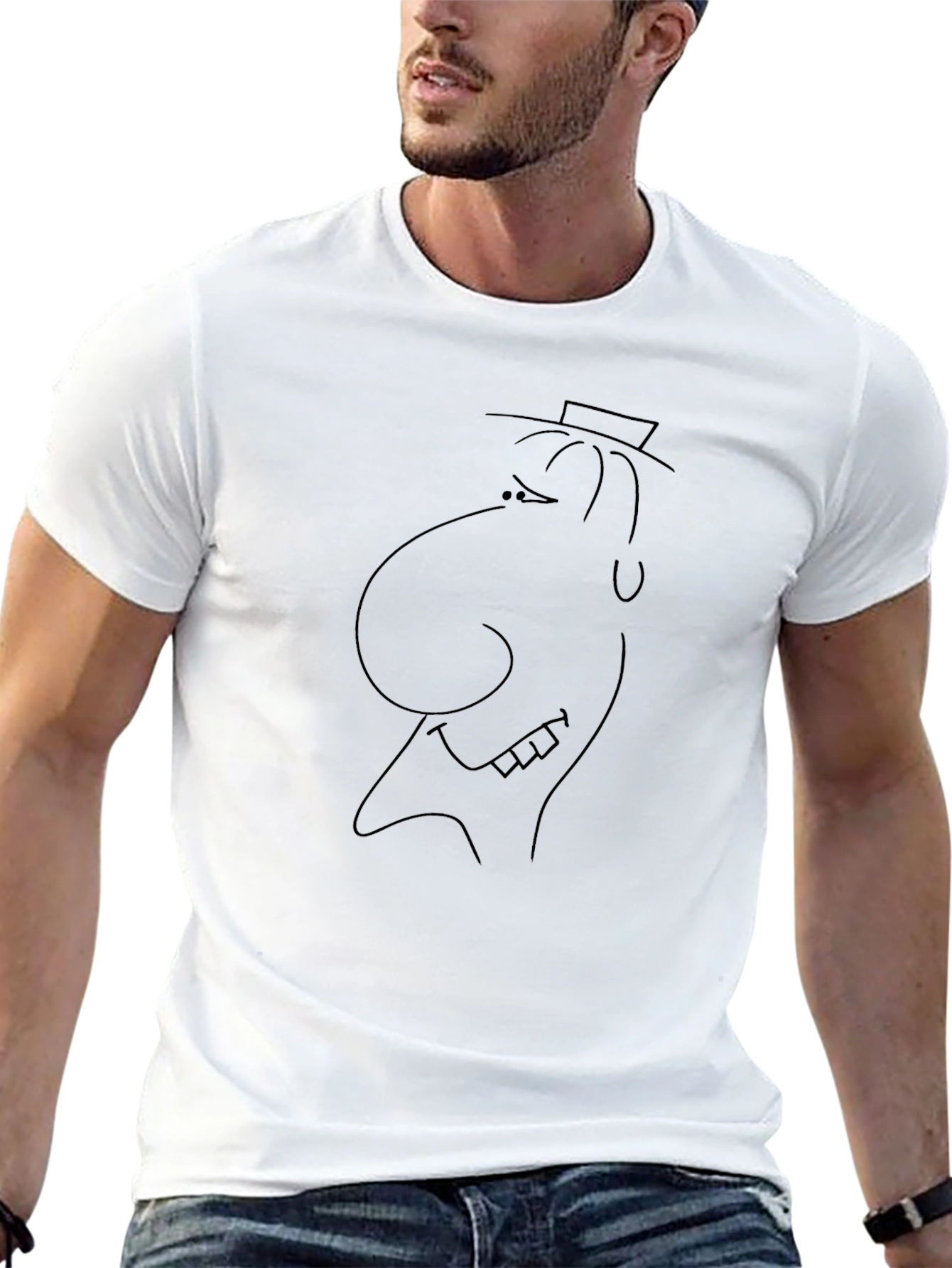 Cartoon Face Black T-Shirt