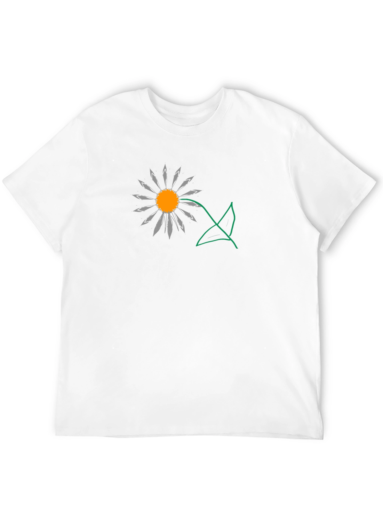 Daisy Graphic T-Shirt - Black Cotton Casual Tee
