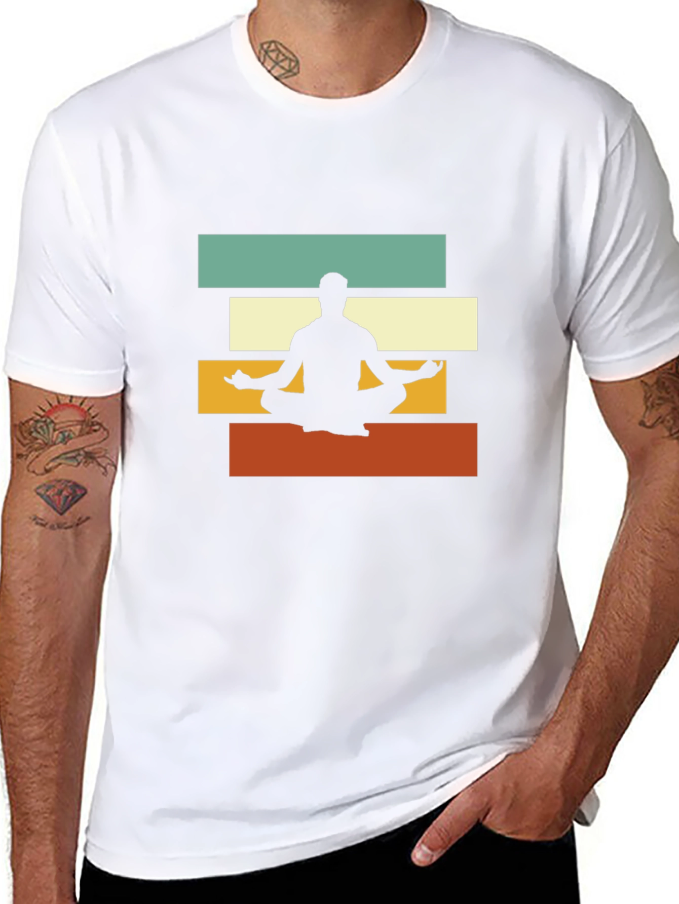 Retro Yoga Meditation T-Shirt - Zen Style