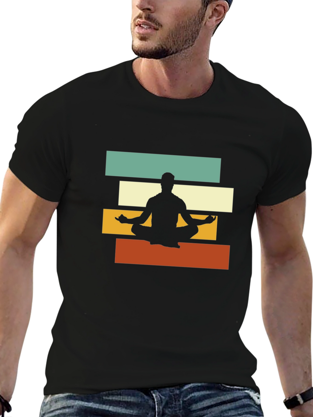 Retro Yoga Meditation T-Shirt - Zen Style