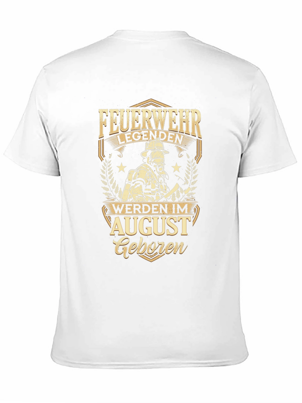 Firefighter Legend August Birthday Black T-Shirt