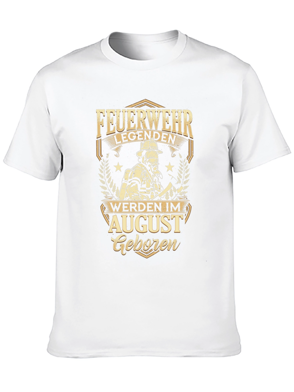 Firefighter Legend August Birthday Black T-Shirt