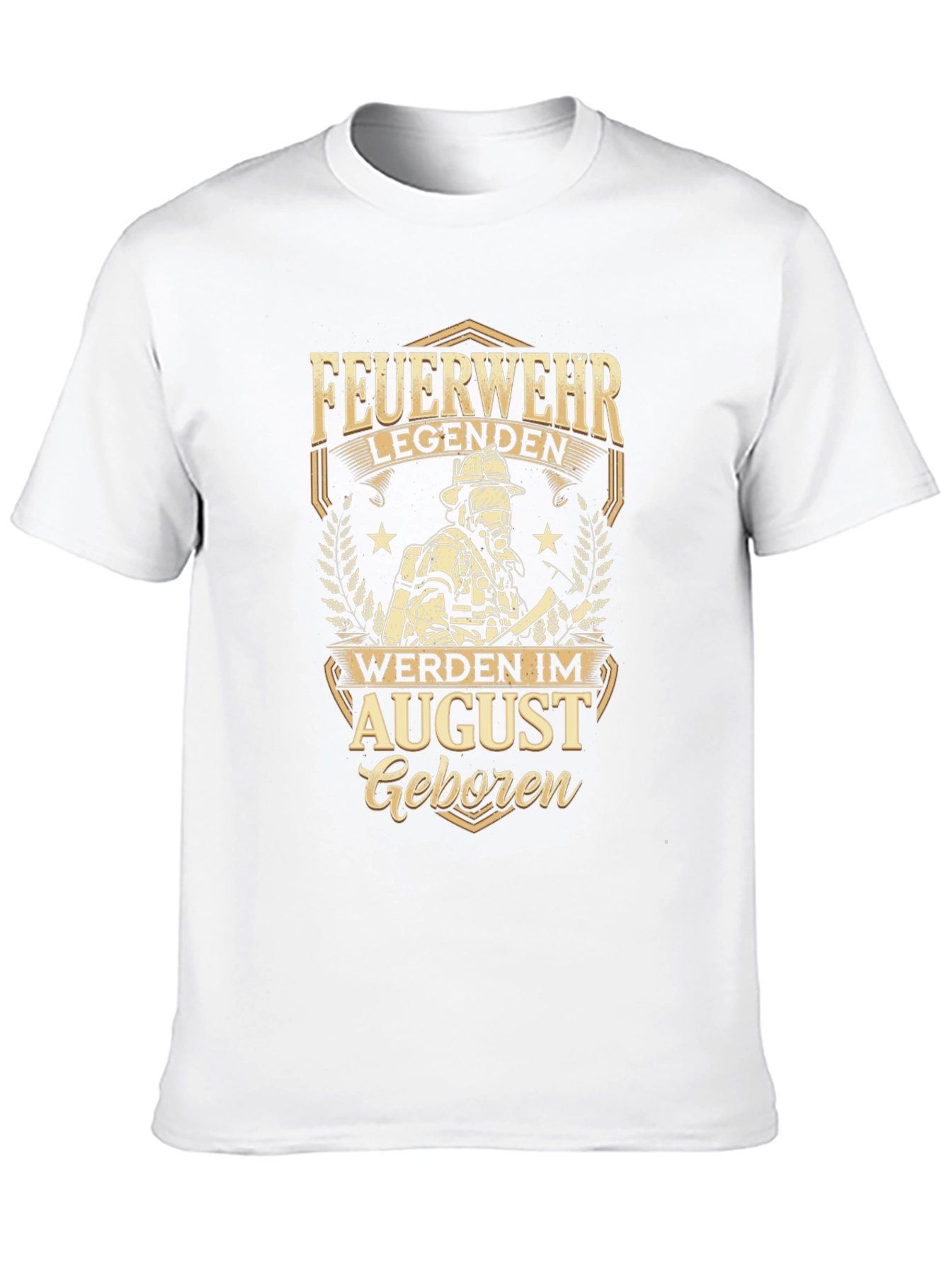 Firefighter Legend August Birthday Black T-Shirt
