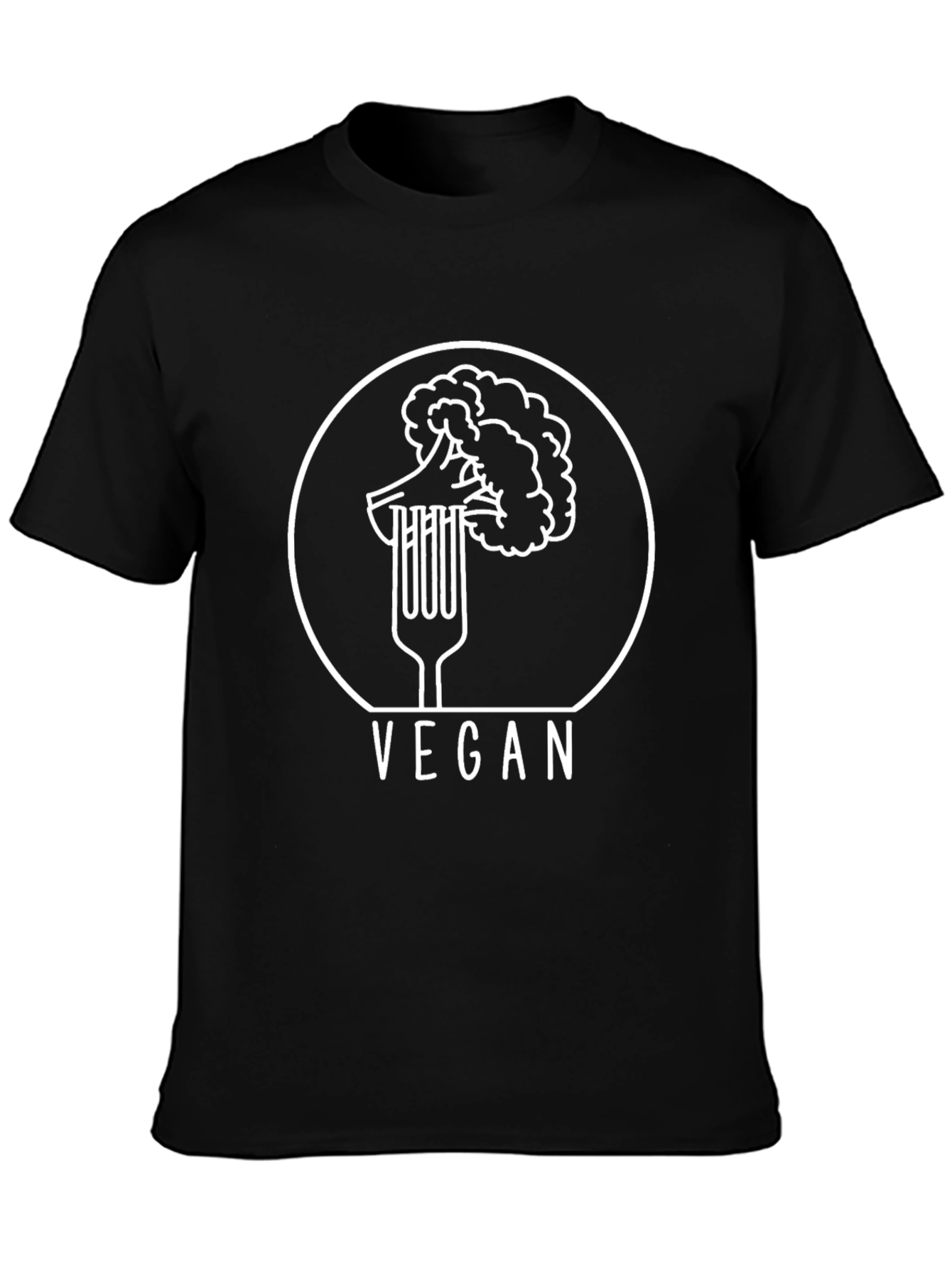 Vegan T-Shirt with Broccoli Fork Design