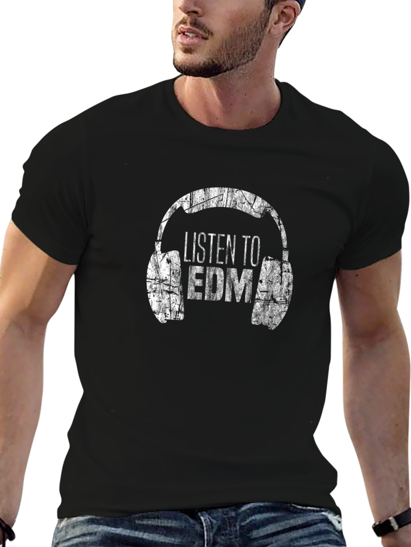 Listen to EDM Black Graphic T-Shirt