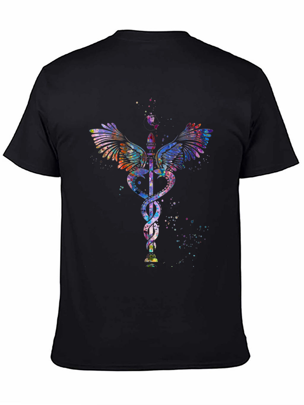 Caduceus Watercolor Graphic T-Shirt