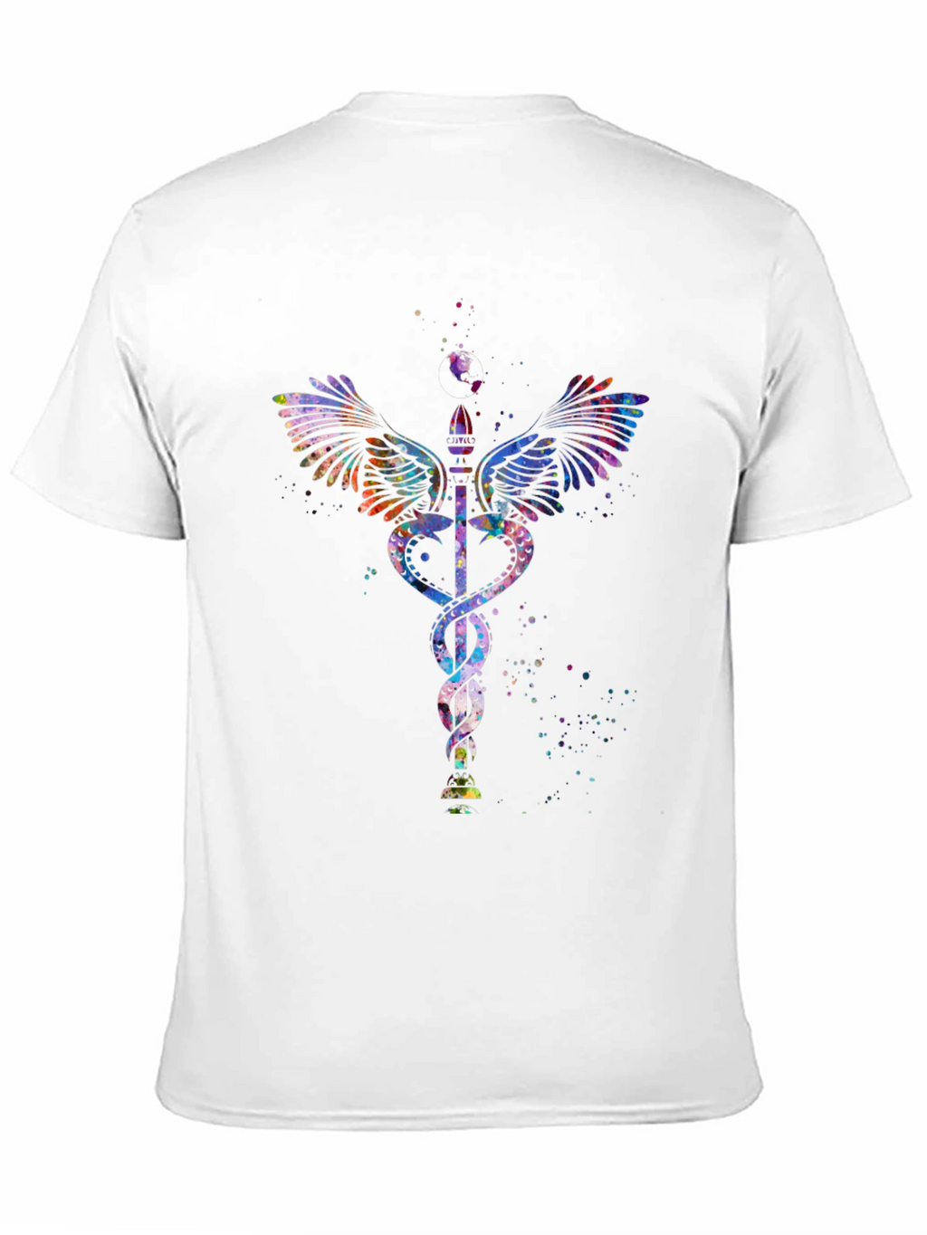 Caduceus Watercolor Graphic T-Shirt
