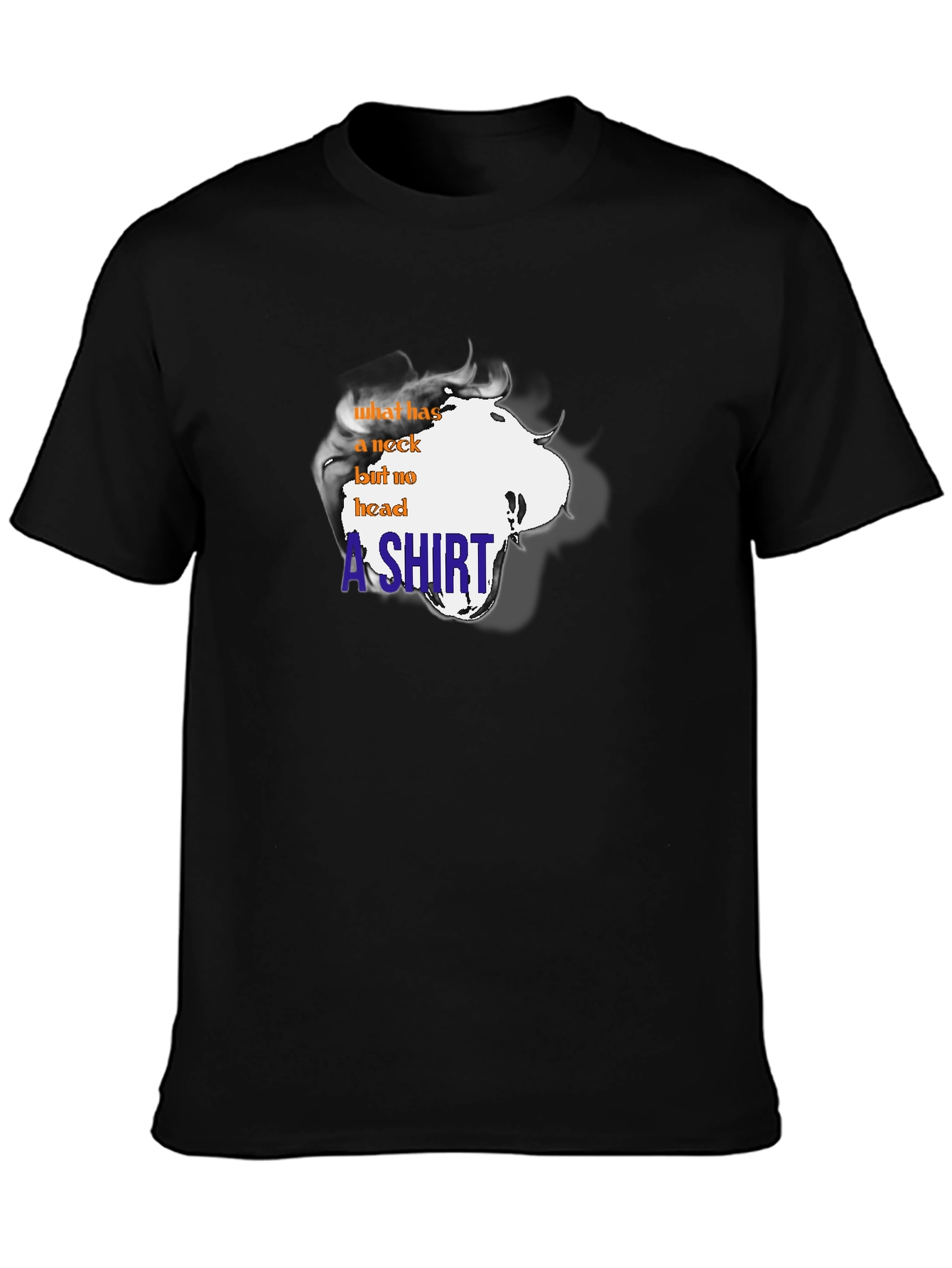 Funny T-Shirt: What has a neck but no head?