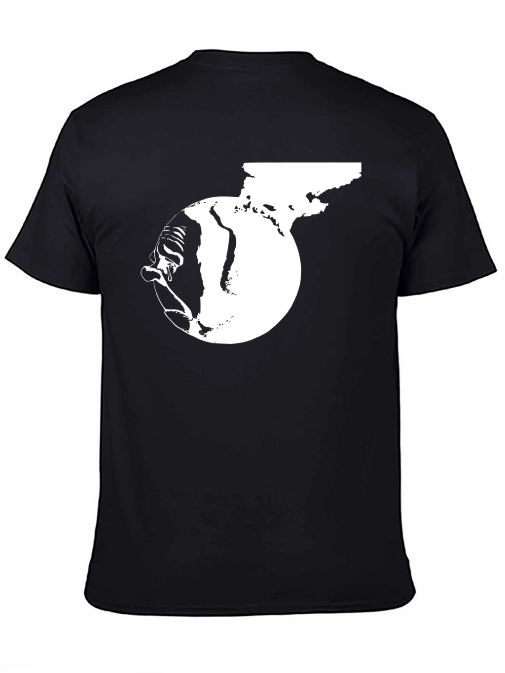 Distressed Earth Graphic Tee - Black