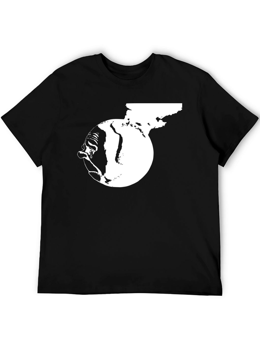 Distressed Earth Graphic Tee - Black