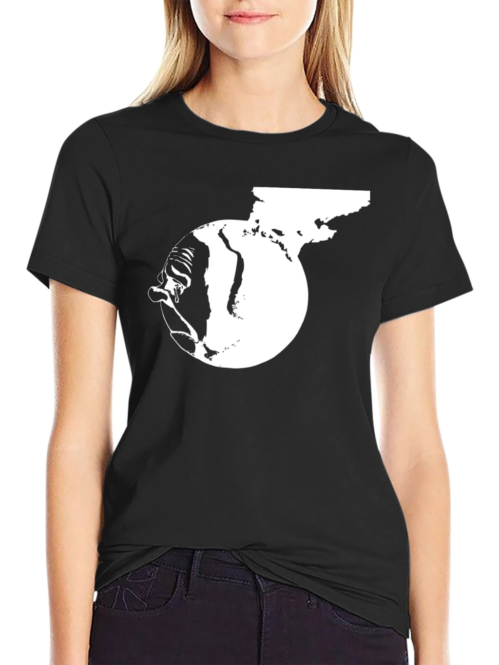 Distressed Earth Graphic Tee - Black