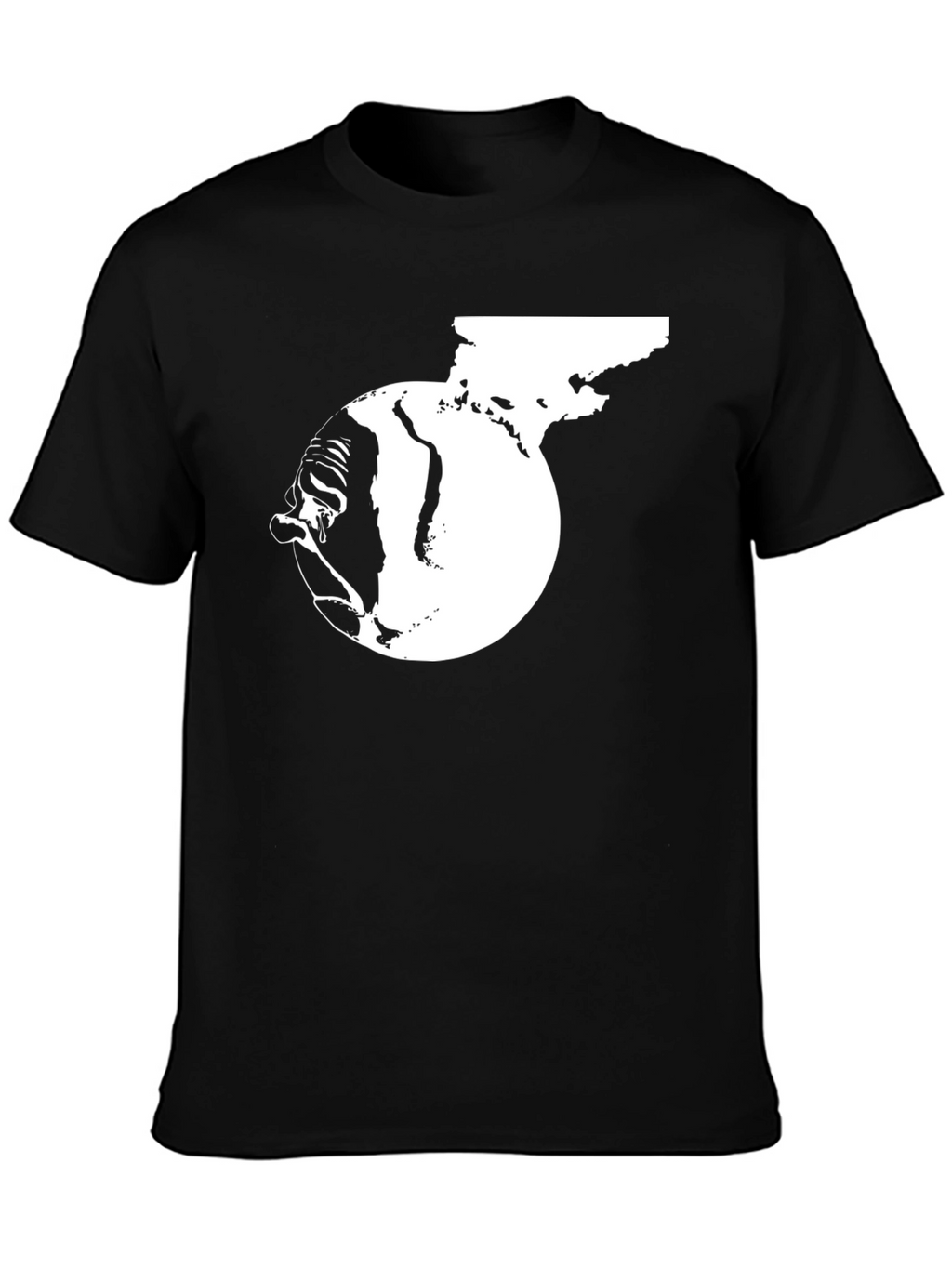 Distressed Earth Graphic Tee - Black