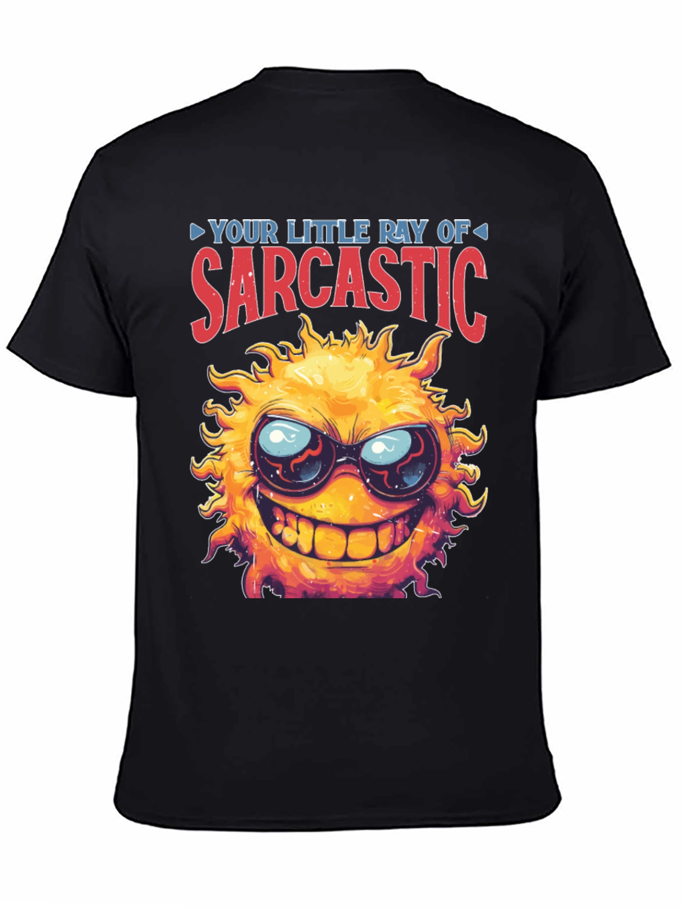 Sarcastic Sun Graphic T-Shirt - Black
