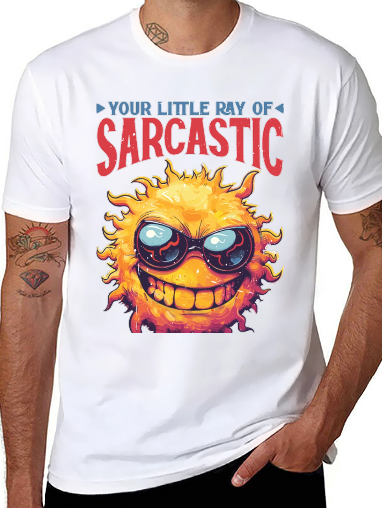 Sarcastic Sun Graphic T-Shirt - Black