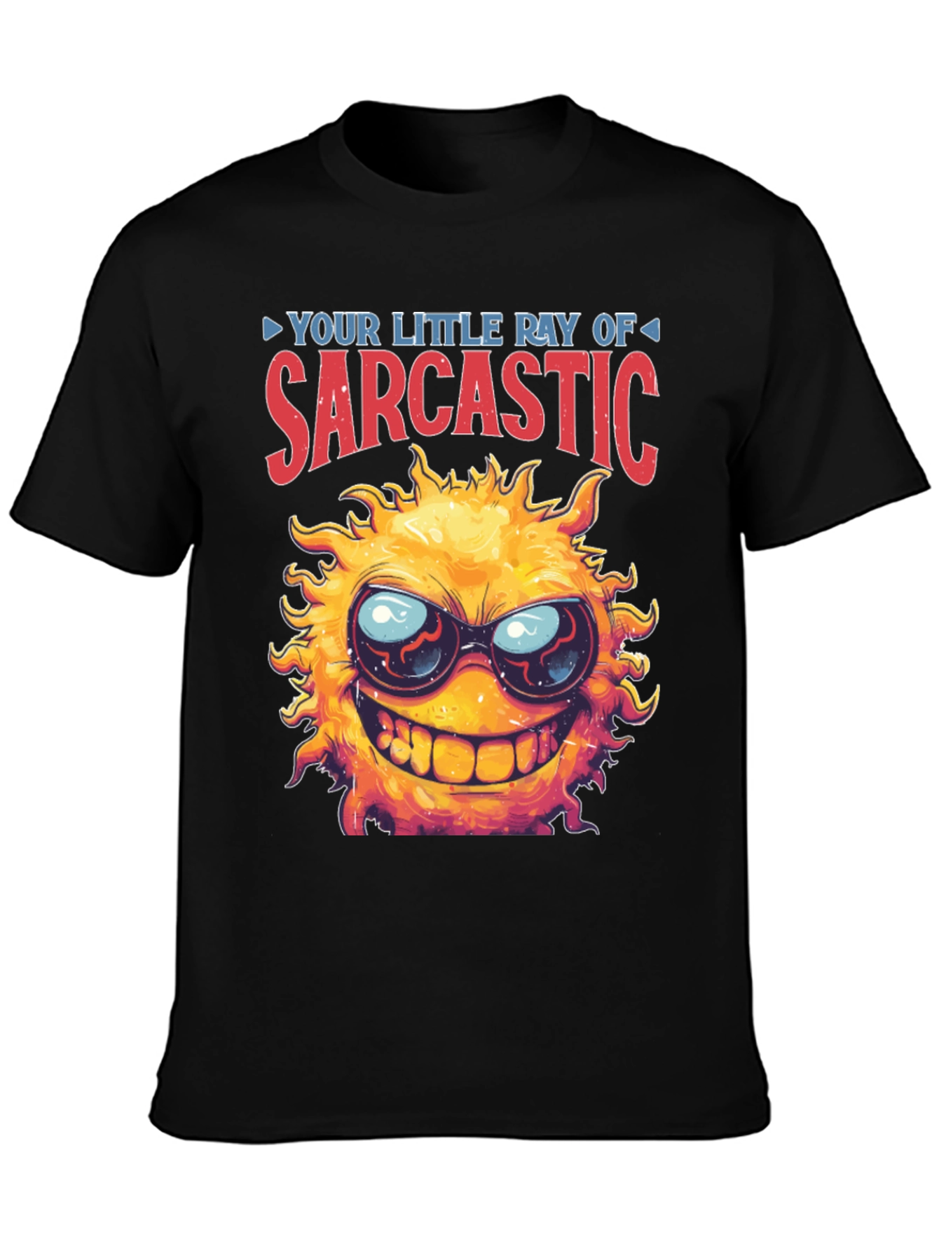 Sarcastic Sun Graphic T-Shirt - Black