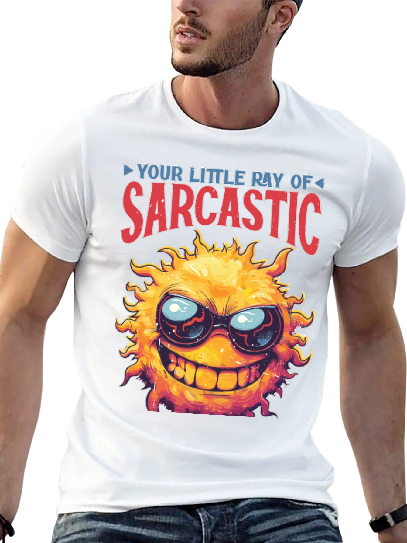 Sarcastic Sun Graphic T-Shirt - Black