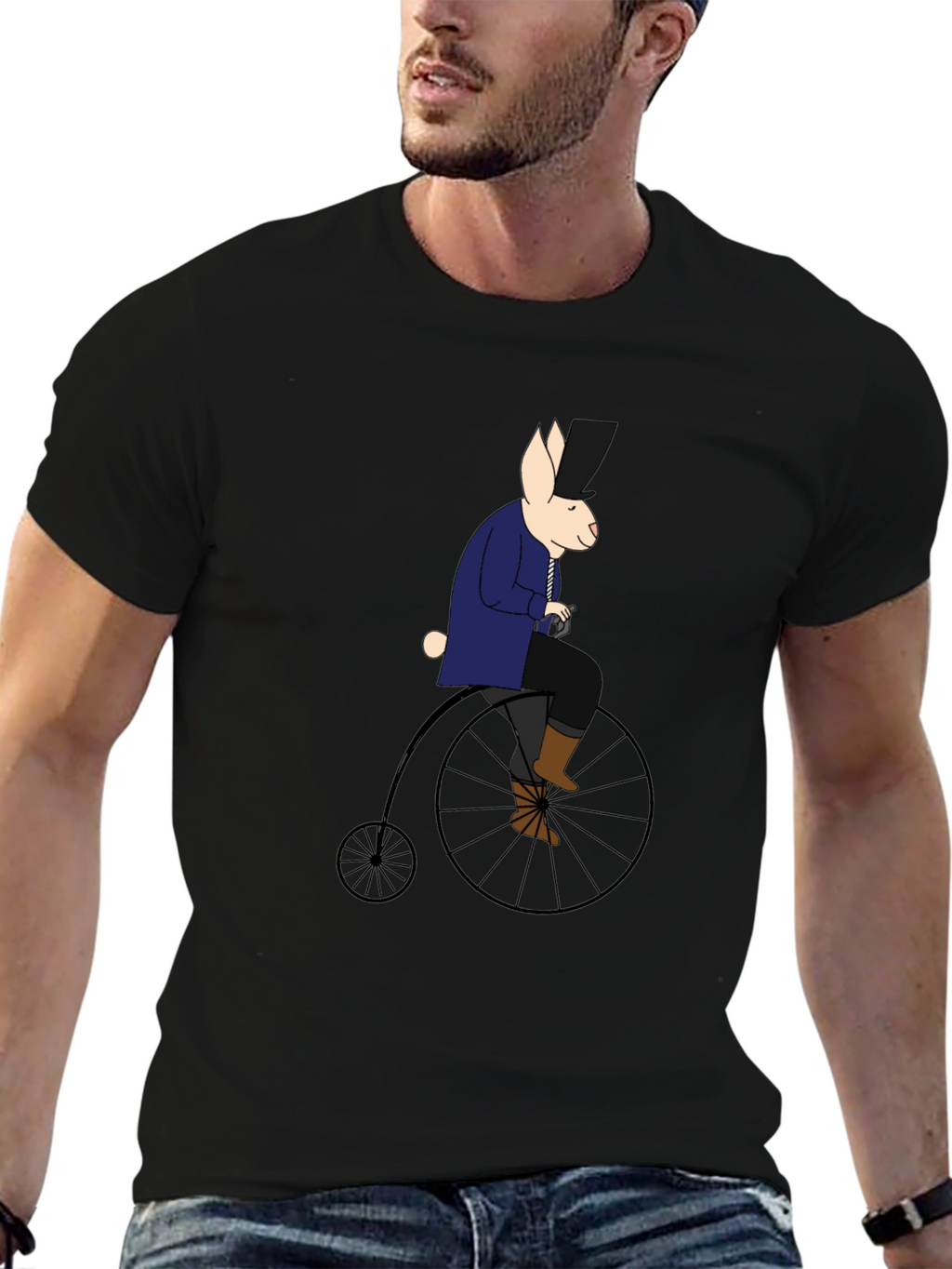 Rabbit on Penny Farthing T-Shirt