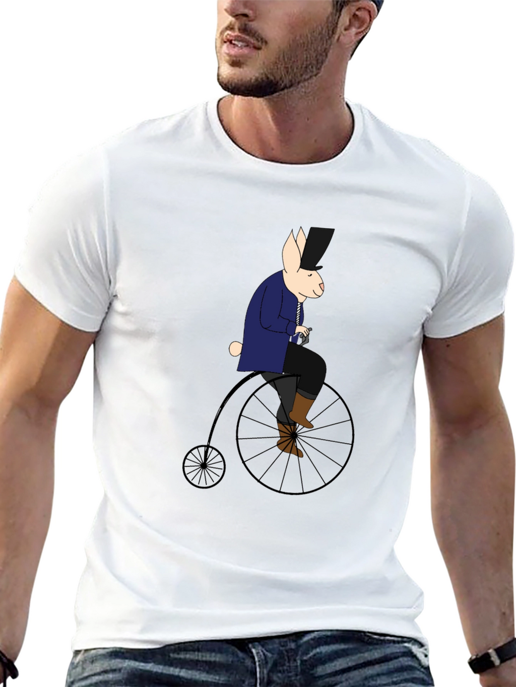 Rabbit on Penny Farthing T-Shirt