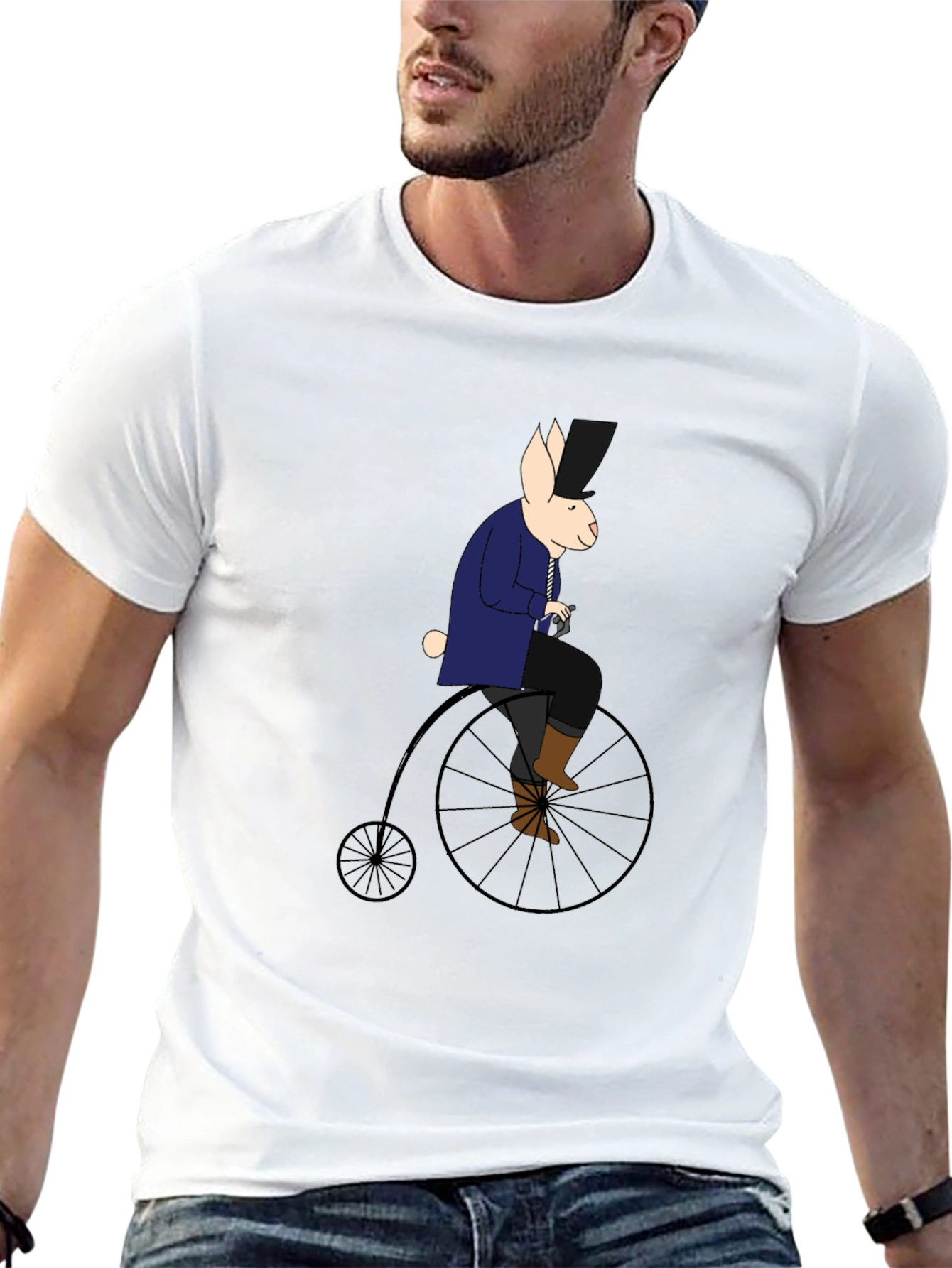 Rabbit on Penny Farthing T-Shirt