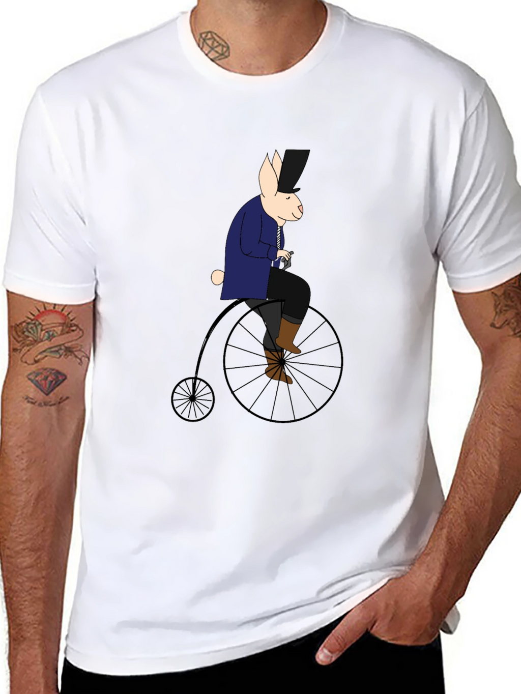 Rabbit on Penny Farthing T-Shirt
