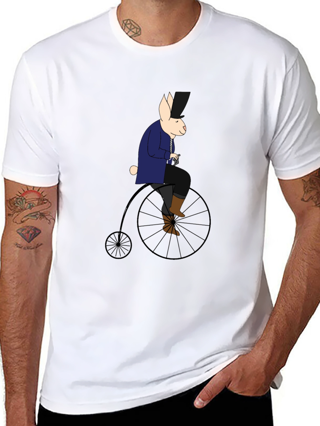 Rabbit on Penny Farthing T-Shirt