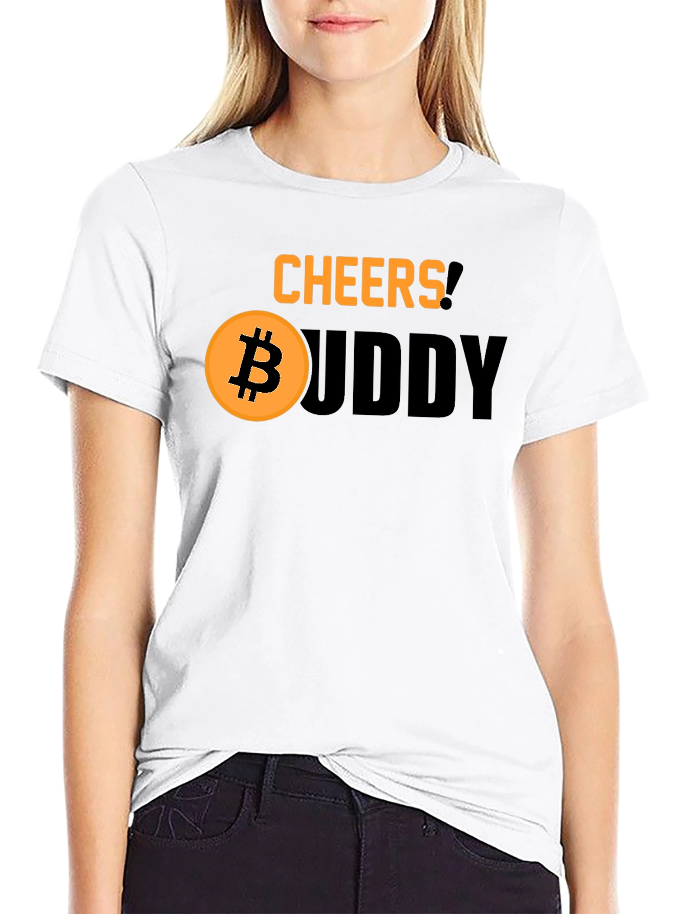 Cheers Buddy Bitcoin Graphic Tee - Black Cotton Shirt