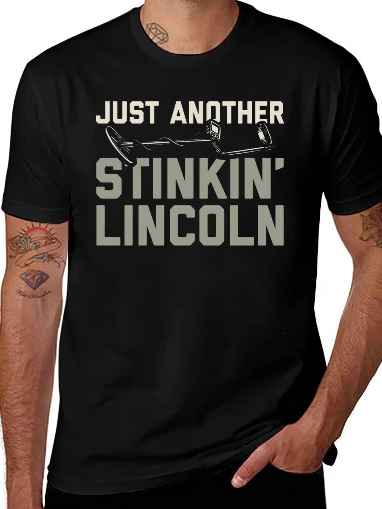 Stinkin Lincoln Detector Tee - Metal Detecting Humor T-Shirt