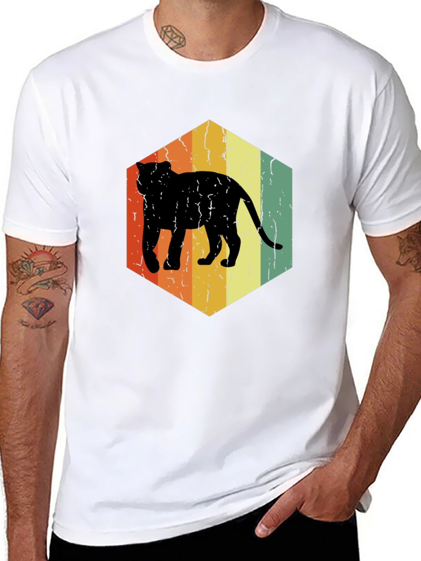 Vintage Cat Silhouette Graphic Tee