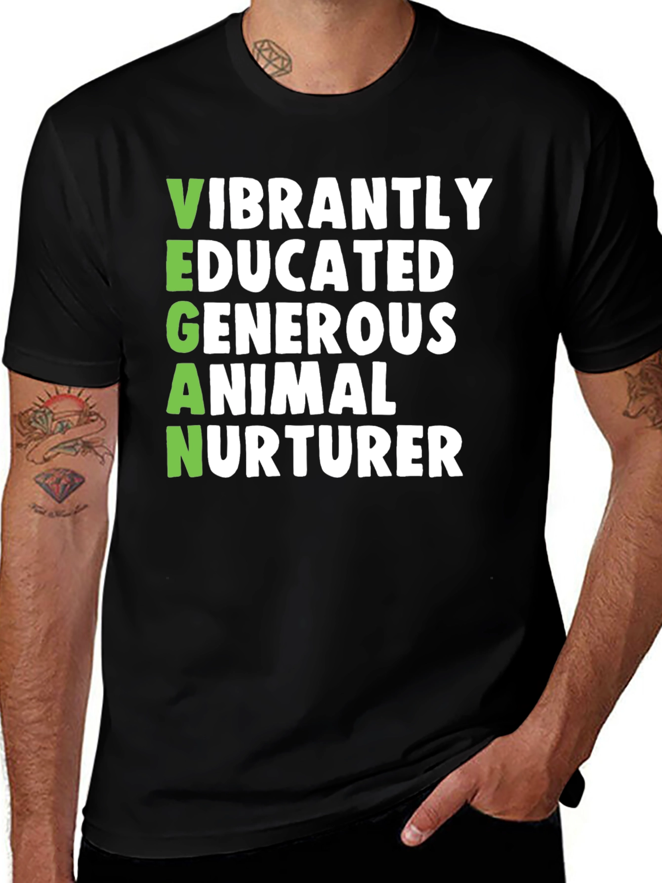Vegan Vibrant Shirt - Educated Generous Animal Nurturer Tee