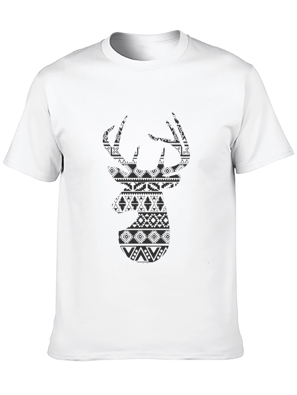 Aztec Deer Head Mens Black T-Shirt
