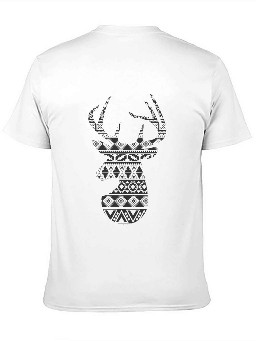 Aztec Deer Head Mens Black T-Shirt