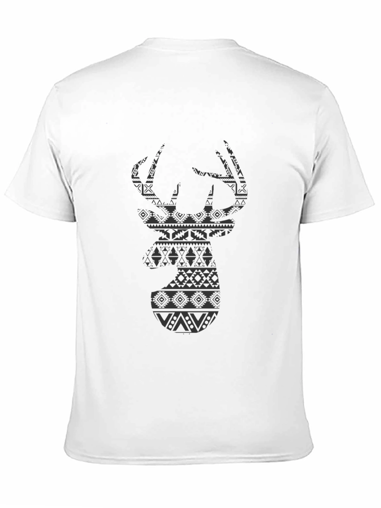 Aztec Deer Head Mens Black T-Shirt