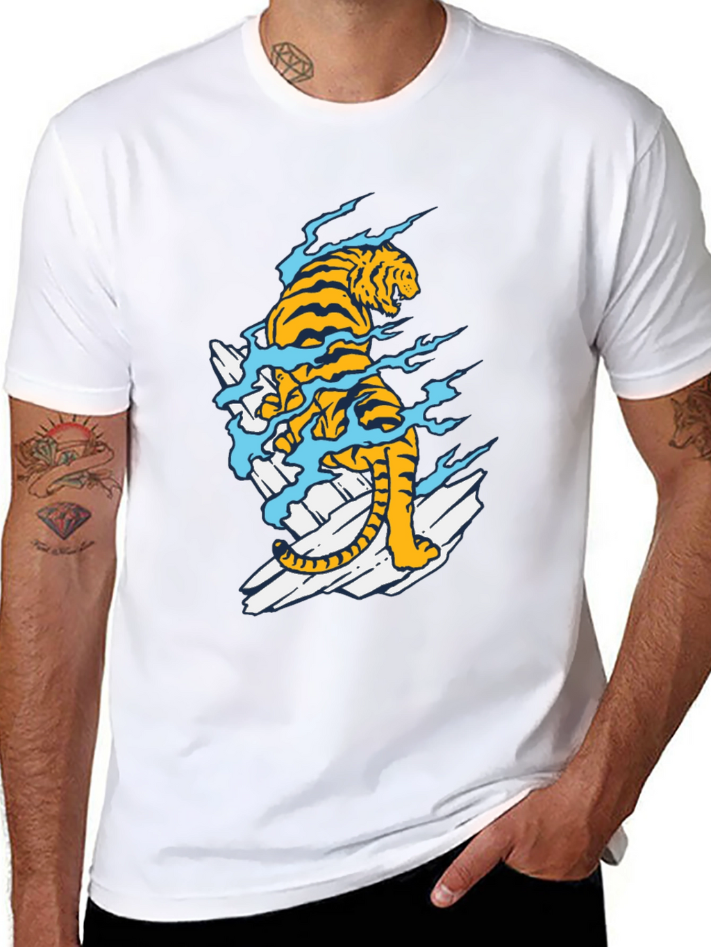 Black Tiger Graphic Tee - Stylish Mens T-Shirt