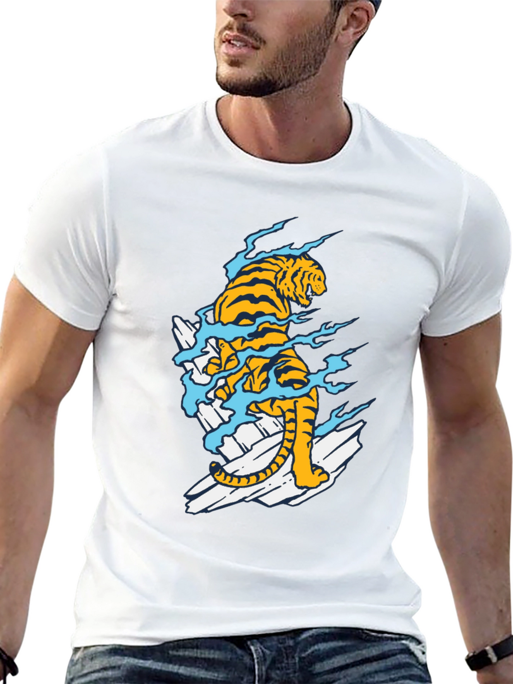 Black Tiger Graphic Tee - Stylish Mens T-Shirt