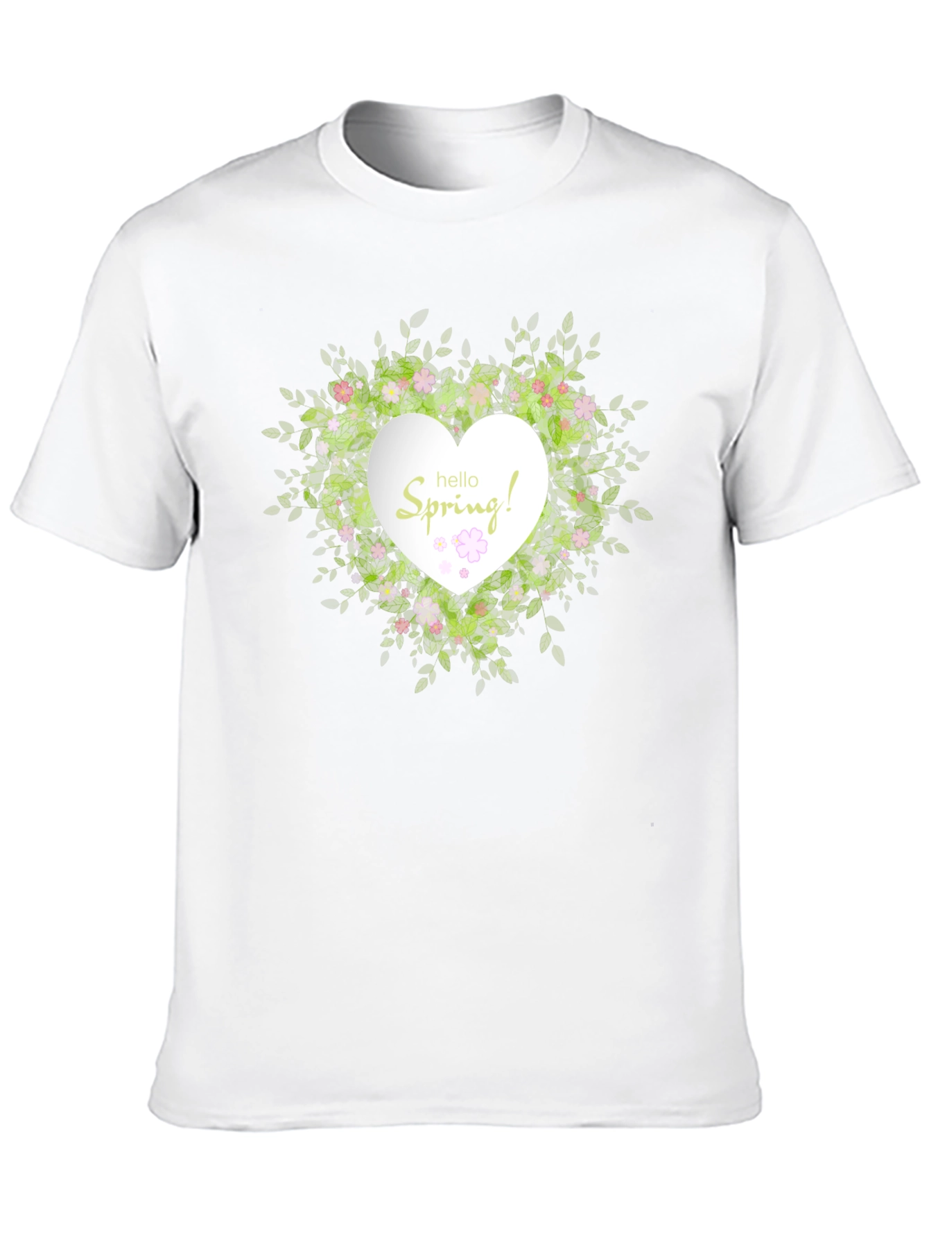 Spring Floral Heart T-Shirt - Black Cotton Tee
