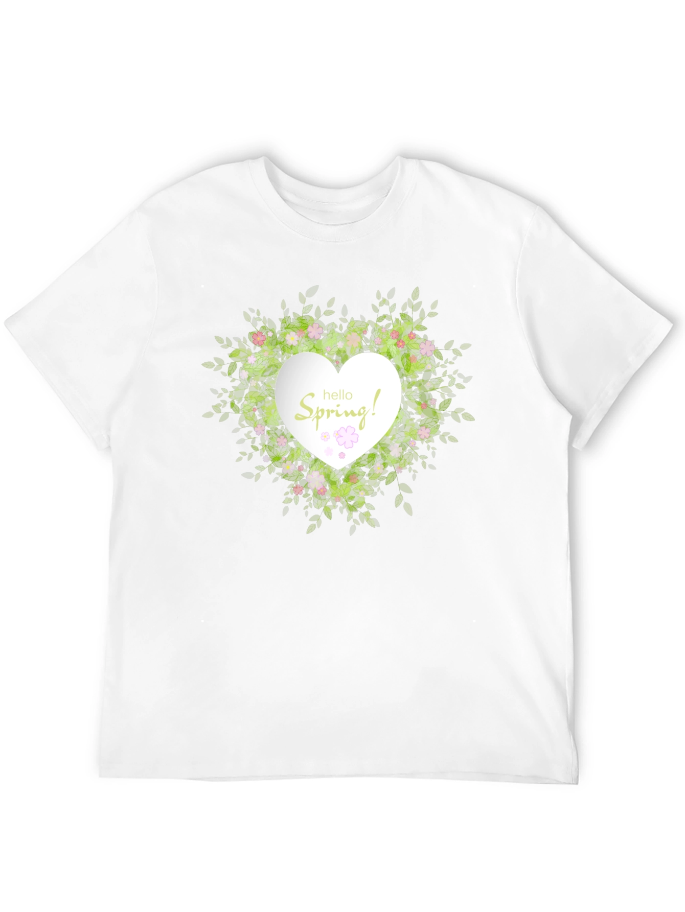Spring Floral Heart T-Shirt - Black Cotton Tee