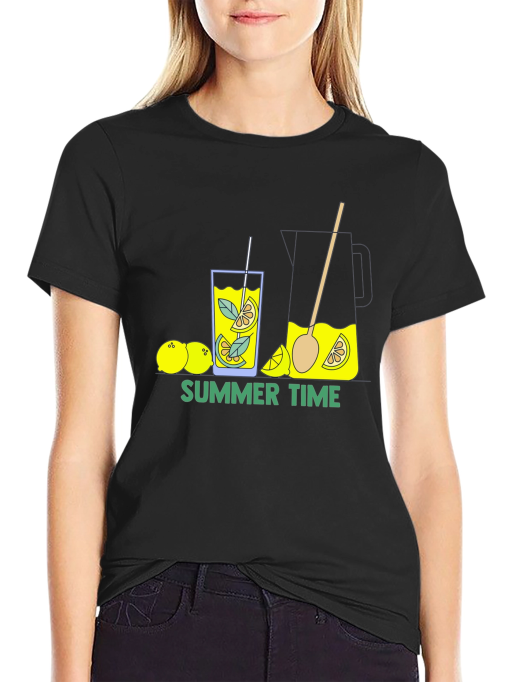 Summer Time Lemonade Black T-Shirt